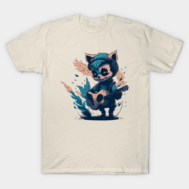 Guitarist Raccoon T-Shirt by hippohost